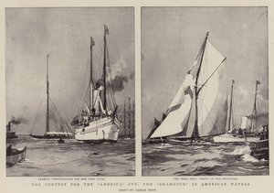 アメリカンカップのコンテスト、アメリカンウォーターズのシャムロック 作： Charles Edward Dixon